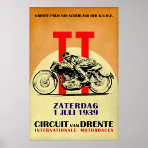 Póster Circuito de Carreras de motocicletas Van Drente Vi