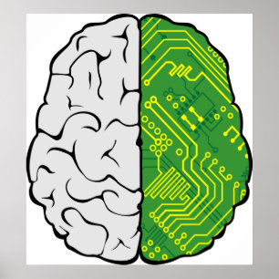 Póster Circuito de la placa base de lógica de la computad