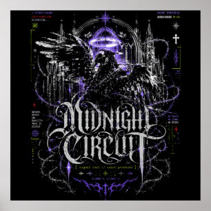 Póster Circuito de medianoche gótico ciberpunk gráfico