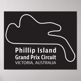 Póster Circuito del Gran Premio de la Isla de Phillip - T