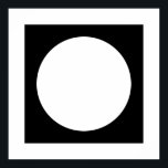 Póster Círculo blanco y negro, diseño geométrico simple.<br><div class="desc">Un diseño geométrico en blanco y negro con un círculo.</div>