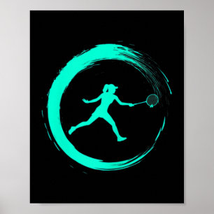 Póster Círculo de afición al deporte de la mujer chica bá