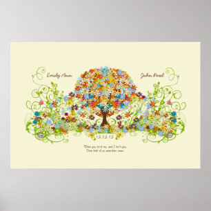 Póster Círculo de Amor del Bosque Encantado Árbol de Boda