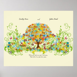 Póster Círculo de Amor del Bosque Encantado Árbol de Boda