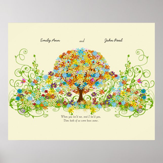 Póster Círculo de Amor del Bosque Encantado Árbol de Boda (Frente)
