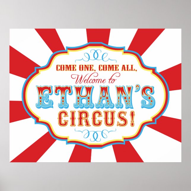 Póster Círculo de Carnaval Cartel de cumpleaños Ethan PER (Frente)