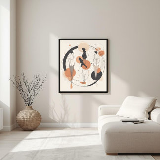 Póster Círculo de Conexión | Abstracto Femenino Moderno