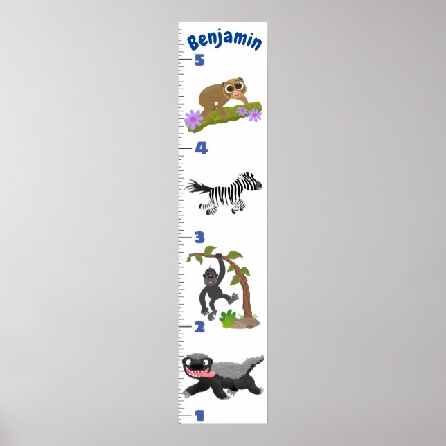 Póster Círculo de crecimiento de animales de safari curad (Frente)