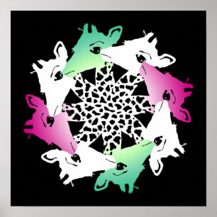 Póster círculo de girafas poster