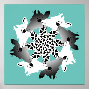 Póster círculo de girafas poster