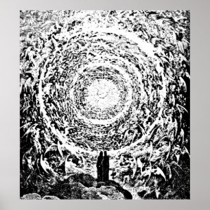 Póster Círculo del ilustracion del paraíso de Dante de