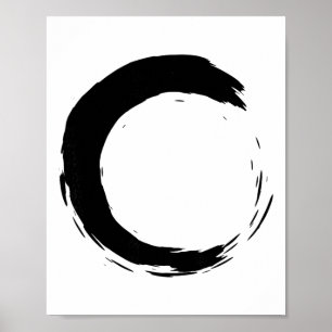 Póster Círculo Enso de meditación Mindfulness Buda Budist