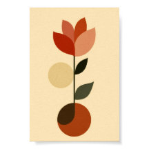 Círculo floral retro de mediados de siglo