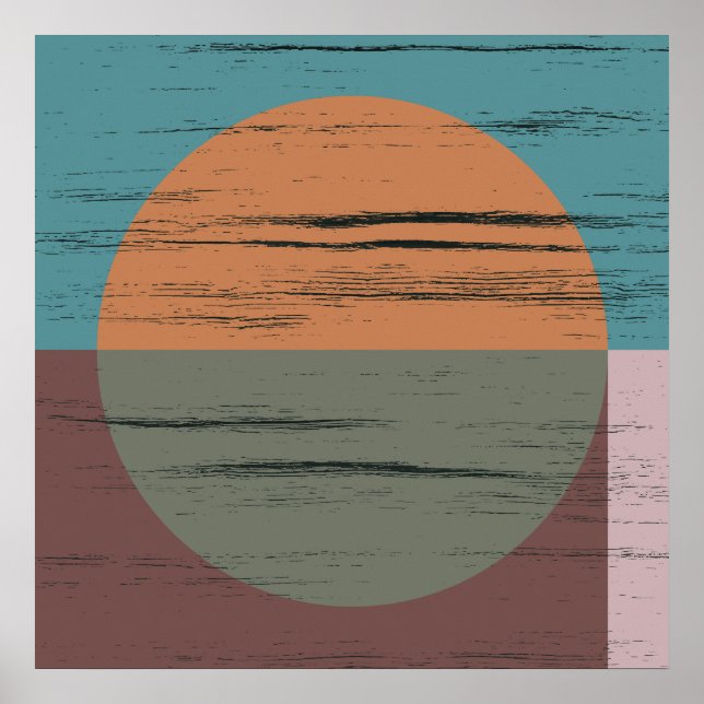 Póster Círculo naranja y verde (Frente)