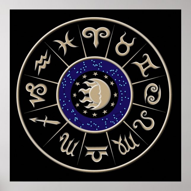 Póster Círculo zodiaco (Frente)
