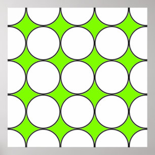 Póster círculos blancos con fondo fluorescente verde