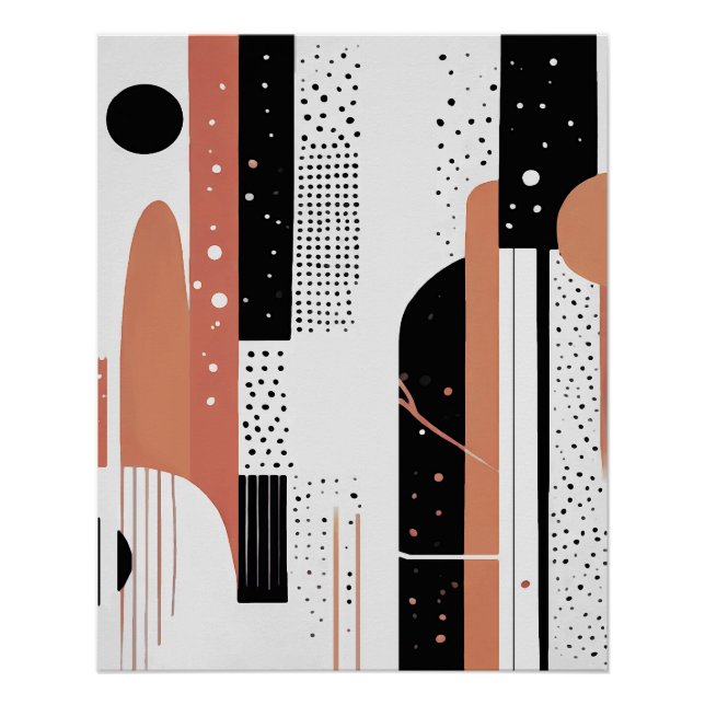 Póster circulos boho terracotta (Anverso)