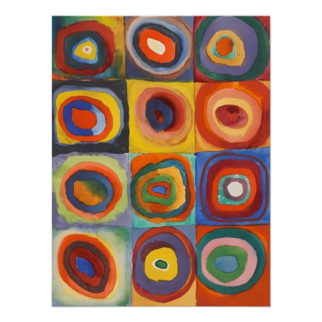 Póster Círculos Concéntricos de las plazas de Kandinsky (Anverso)