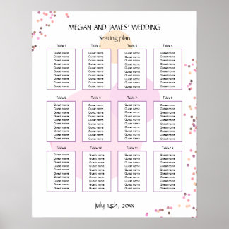 Póster Círculos confetti rosados