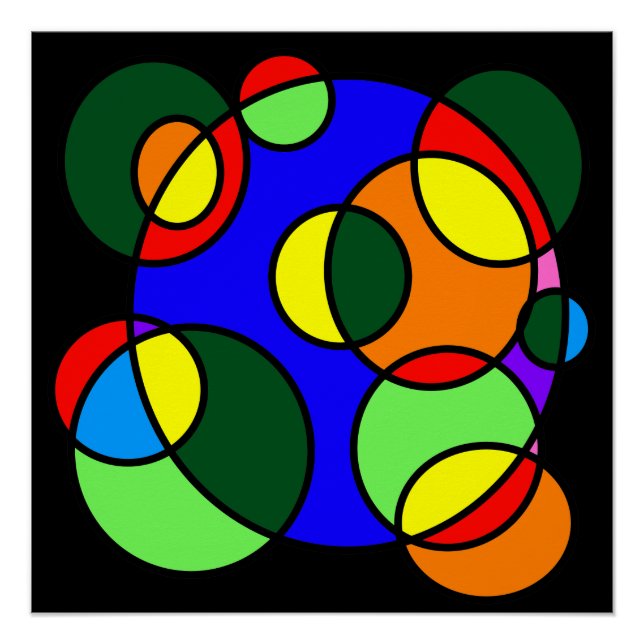 Póster Círculos de colores arcoiris (Anverso)