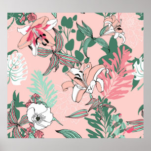 Póster Círculos de ilusión óptica: Paro monocromo sin sol