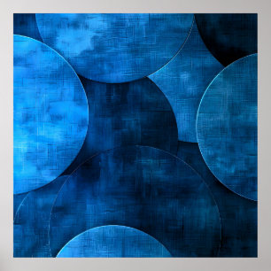 Póster Círculos de la luna azul