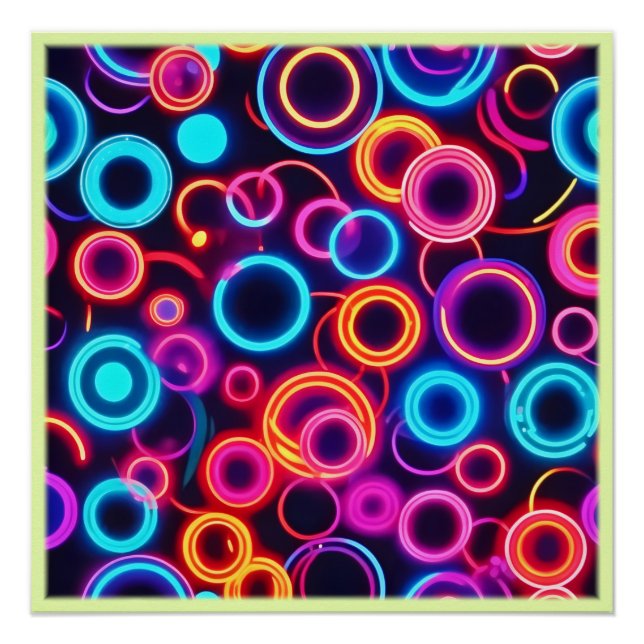 Póster Círculos neones: un festival visual vibrante (Anverso)