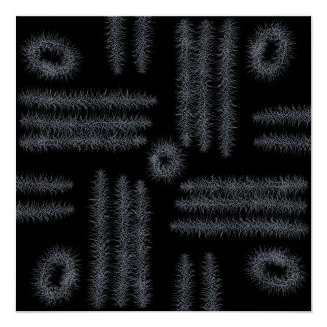 Póster Círculos y líneas en blanco y negro (Anverso)