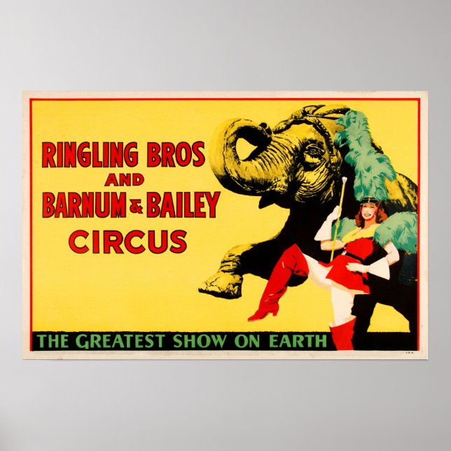 Póster CIRCUS AMERICANO Ringling Bros Vintage Acrobat Sho (Frente)