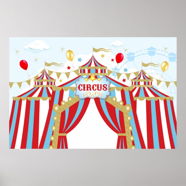 Póster Circus Backdrop, Carnival birthday backdrop (Frente)