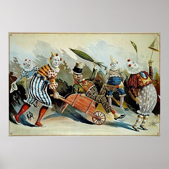 Póster Circus Clowns Vintage Art (Frente)