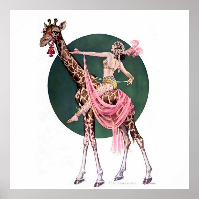 Póster “Circus Giraffe Rider” by FX Leyendecker (Frente)