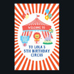 Póster Circus party welcome sign, Carnival<br><div class="desc">Celebrate in style with this fun circus themed party sign.</div>