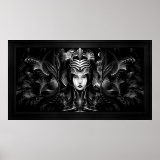 Póster Ciria Reina Del Retrato Fractal De Oscuro Realm