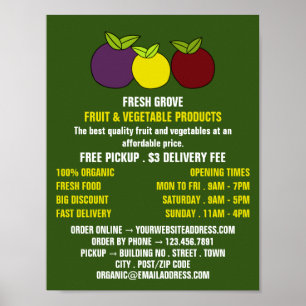 Póster Ciruelas Frutas, Anuncios de Fruterías