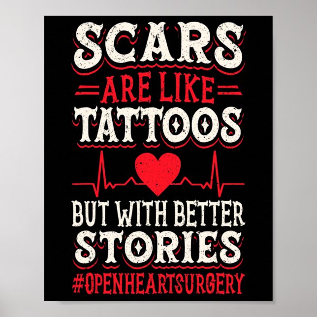 Póster Cirugía Cardíaca, Concienciación, Corazón Orgullos (Frente)