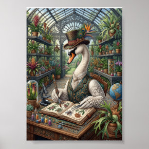 Póster Cisne Aristocrático Invernadero Victoriano Botánic