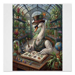 Póster Cisne Aristocrático Invernadero Victoriano Botánic