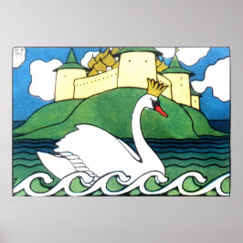 Póster Cisne blanco de la historia del zar Saltan