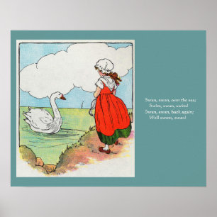 Póster Cisne, Cisne Sobre el Mar Rima Infantil de Mamá Oc