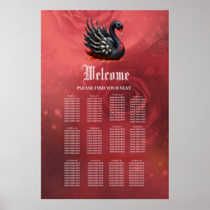 Póster Cisne oscuro de huesos: elegancia gótica