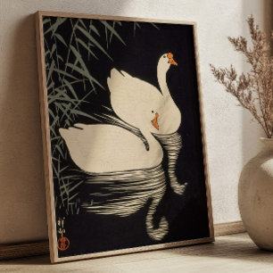 Póster Cisne y Juncos Ohara Koson Grabado Japonés en Made
