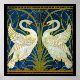 Póster Cisnes Art Deco