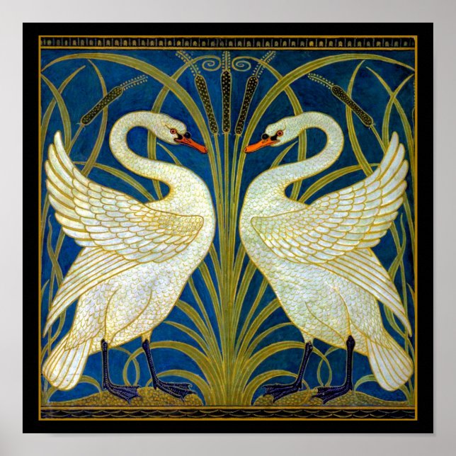 Póster Cisnes Art Deco (Frente)
