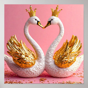 Póster Cisnes de Boda