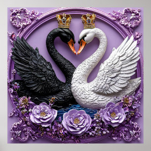 Póster Cisnes de Boda