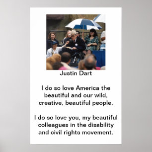 Póster Cita 1 del dardo de Justin