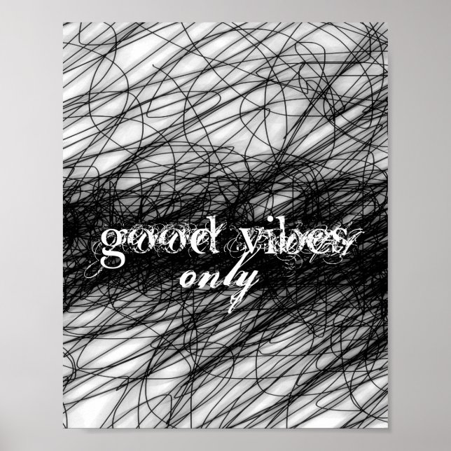Póster cita abstracta poster de buenas vibraciones sólo a (Frente)