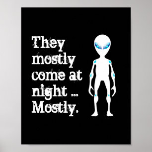 Póster Cita alienígena blanco negro