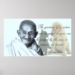 Póster Cita animal de Gandhi
